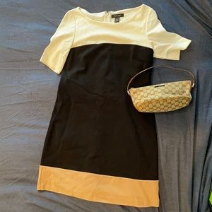 White House Black Market color blocked shift dress